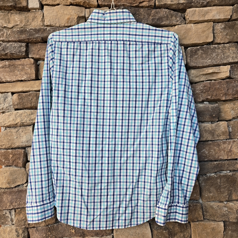 Express Blue/Green Button Down - Picture 2 of 3